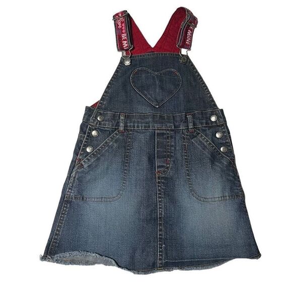 GAP Heartbreaker Valentine Heart Overall Dress 4T - Picture 1 of 9
